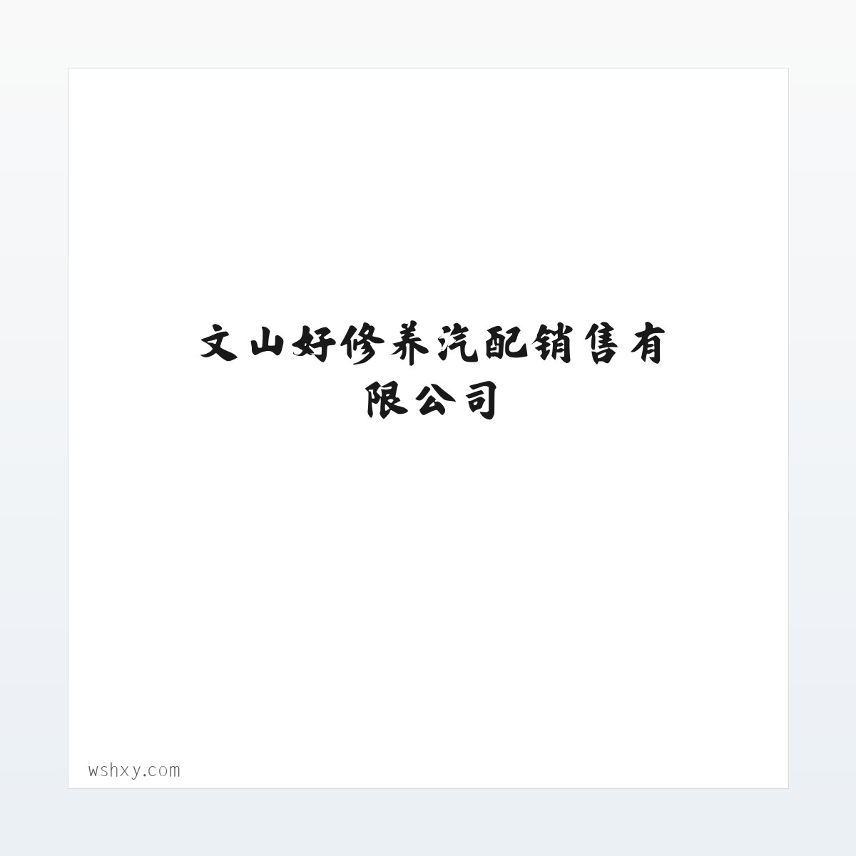 文山好修养汽配销售有限公司 方图